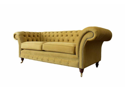 Chesterfield Three Seater Luxury Sofa 3 Seater Sofas Fabric Design Couch Textile