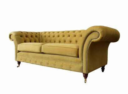 Chesterfield Three Seater Luxury Sofa 3 Seater Sofas Fabric Design Couch Textile