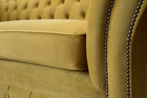 Chesterfield Three Seater Luxury Sofa 3 Seater Sofas Fabric Design Couch Textile