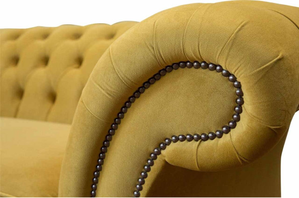 Chesterfield Three Seater Luxury Sofa 3 Seater Sofas Fabric Design Couch Textile