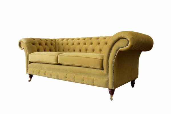 Chesterfield Sofa 3 Seat Design Couch Three Seater Luxury Furniture Style Textile