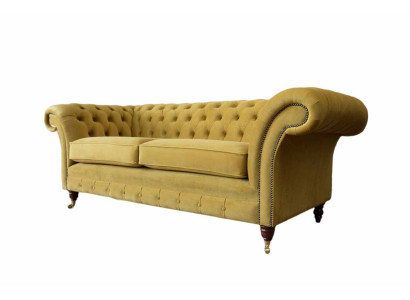 Chesterfield Sofa 3 Seat Design Couch Three Seater Luxury Furniture Style Textile