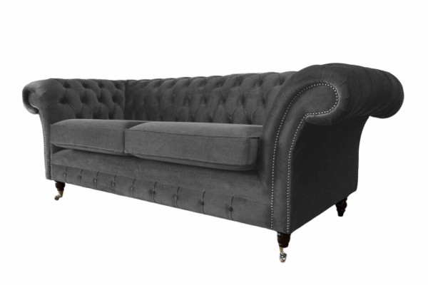 Sofa 3 Seater Luxury Textile Chesterfield Couch Sofas Upholstery Design Furniture