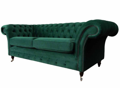 Chesterfield Couch Sofa Upholstery 3 Seater Couches Seat Sofas Green new