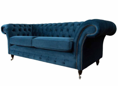 Design Sofa 3 Seater Couch Upholstery Luxury Textile Sofas Chesterfield new