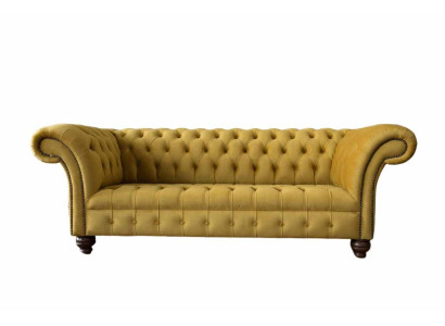 Chesterfield Yellow Sofa Upholstery 3 Seater Couches Seat Sofas Three Seater