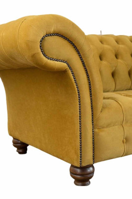 Chesterfield Yellow Sofa Upholstery 3 Seater Couches Seat Sofas Three Seater