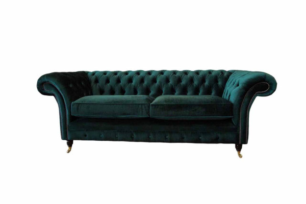 Chesterfield Upholstery 3 Seater Textile Couches Sofa Three Seater Couch Velvet