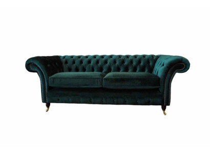 Chesterfield Upholstery 3 Seater Textile Couches Sofa Three Seater Couch Velvet