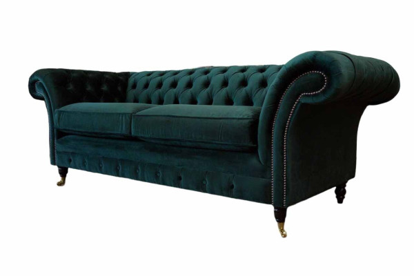 Chesterfield Upholstery 3 Seater Textile Couches Sofa Three Seater Couch Velvet