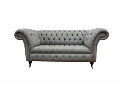 Chesterfield Two-seater Couch Upholstery Sofa Textile Couches Fabric Luxury