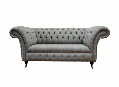 Chesterfield Two-seater Couch Upholstery Sofa Textile Couches Fabric Luxury
