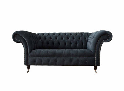 Sofa 2 Seater Couch Design Chesterfield Seat Luxury Textile Upholstery new