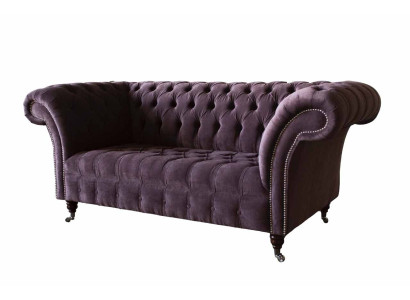Chesterfield Sofa Couch Design Purple Upholstery Textile Two-seater Seater new