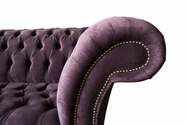 Chesterfield Sofa Couch Design Purple Upholstery Textile Two-seater Seater new