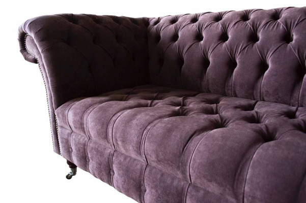 Chesterfield Sofa Couch Design Purple Upholstery Textile Two-seater Seater new