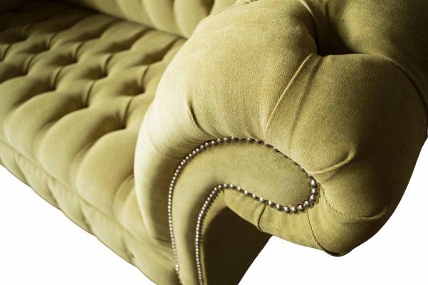 Two-seater Sofa Luxury 2 Seater Living room Light Green Chesterfield Fabric new