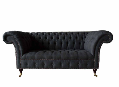 Design Chesterfield Fabric Couch Sofa 2 Seater Upholstery Textile Fabric new