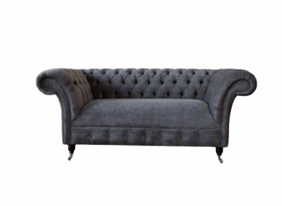 Chesterfield Couch Sofa 2 Seater Upholstery Fabric Design Luxury Sofas Textile