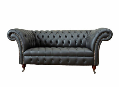Chesterfield Leather Sofa Couch Upholstery 2 Seater Designer Sofas Couches