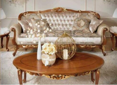 Couch Classic Coffee table Sofa Side table Living room Table Furniture Wood new