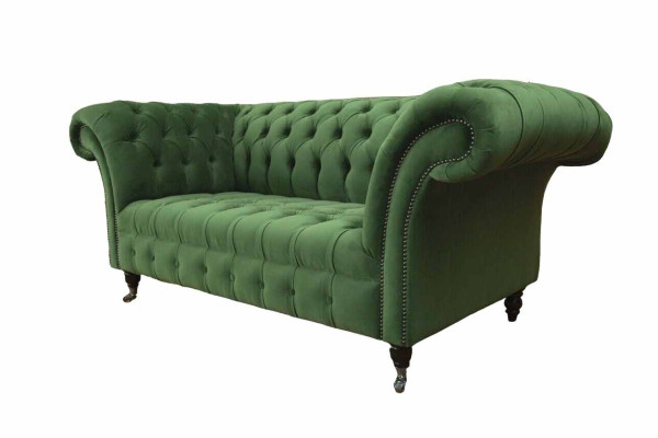 Chesterfield Office Seat Furniture Furnishings Sofa Couch 2 Seat Textile Green