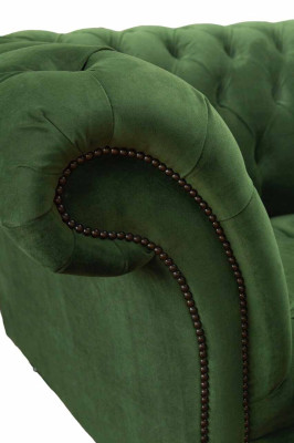 Chesterfield Office Seat Furniture Furnishings Sofa Couch 2 Seat Textile Green