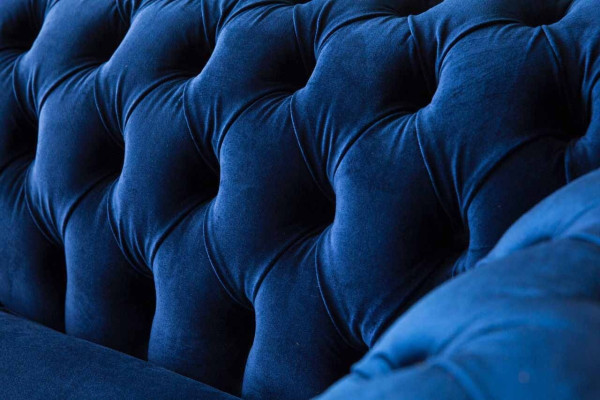 Chesterfield Office Seat Furniture Furnishings Sofa Couch 2 Seat Textile Blue e