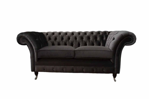 Chesterfield Textile Sofa 2 Seater Upholstery Design Luxury Couch Fabric Sofas