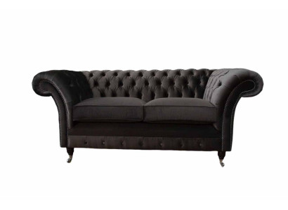 Chesterfield Textile Sofa 2 Seater Upholstery Design Luxury Couch Fabric Sofas