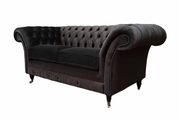 Chesterfield Textile Sofa 2 Seater Upholstery Design Luxury Couch Fabric Sofas