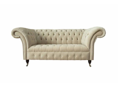 Two-seater Couch Upholstery Sofa 2 Seat Textile Fabric Luxury Chesterfield new