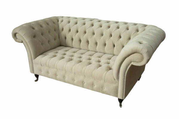 Two-seater Couch Upholstery Sofa 2 Seat Textile Fabric Luxury Chesterfield new