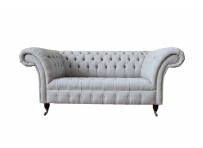 Chesterfield Luxury 2 Seater Couch Upholstery Sofa Textile Fabric Couches new