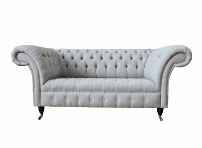 Chesterfield Luxury 2 Seater Couch Upholstery Sofa Textile Fabric Couches new