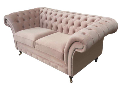 Sofa 2 Seater Couch Upholstery Chesterfield Living room Design Textile new