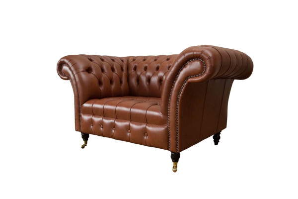 Chesterfield Design Fabric Couch Armchair 1.5 Seater Upholstery Sofas Lounge