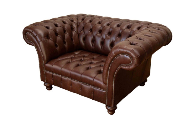 Chesterfield Sofa Living room Sofas Couch Upholstery Leather Modern 1.5 Seater