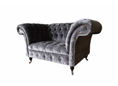 Design Chesterfield Fabric Couch Armchair 1.5 Seater Upholstery Lounge new