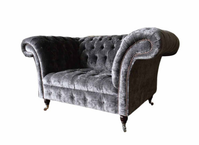 Design Chesterfield Fabric Couch Armchair 1.5 Seater Upholstery Lounge new