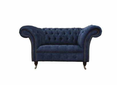 Chesterfield Sofa 1.5 Seater Designer Couches Couch Fabric Upholstery Textile