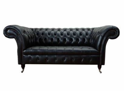 Three Seater Luxury Sofa 3 Seater Sofas Seater Leather Black Chesterfield