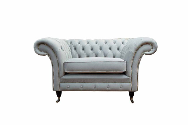 Armchair Upholstery Sofa Textile Chesterfield Couches 1 Seater Single Seater Gray