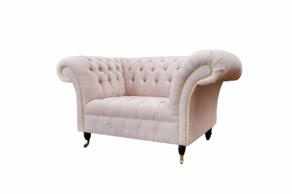 Armchair Upholstery Sofa Textile Chesterfield Couches 1 Seater Single Seater Pink