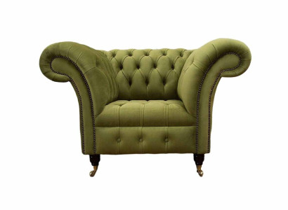 Chesterfield Design Armchair Couch Upholstery Luxury Textile Couches Single Seater