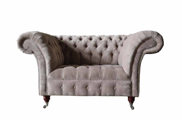 Chesterfield Sofa Couch 1 Seater Luxury Textile Fabric Couches Upholstery new