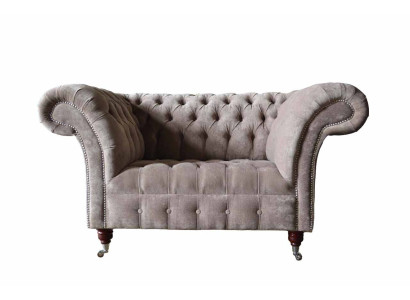 Chesterfield Sofa Couch 1 Seater Luxury Textile Fabric Couches Upholstery new