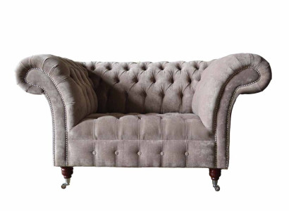 Chesterfield Sofa Couch 1 Seater Luxury Textile Fabric Couches Upholstery new