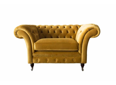 Chesterfield Armchair Fabric Textile Modern Living room Luxury Design Furniture