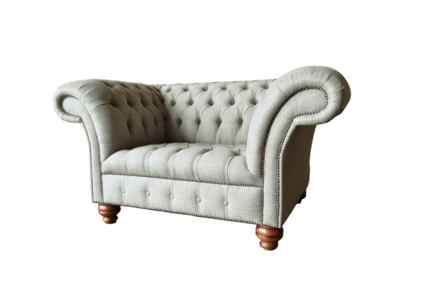 Chesterfield Single Seater Sofa Armchair Couch Upholstery Seat Furniture Textile Fabric